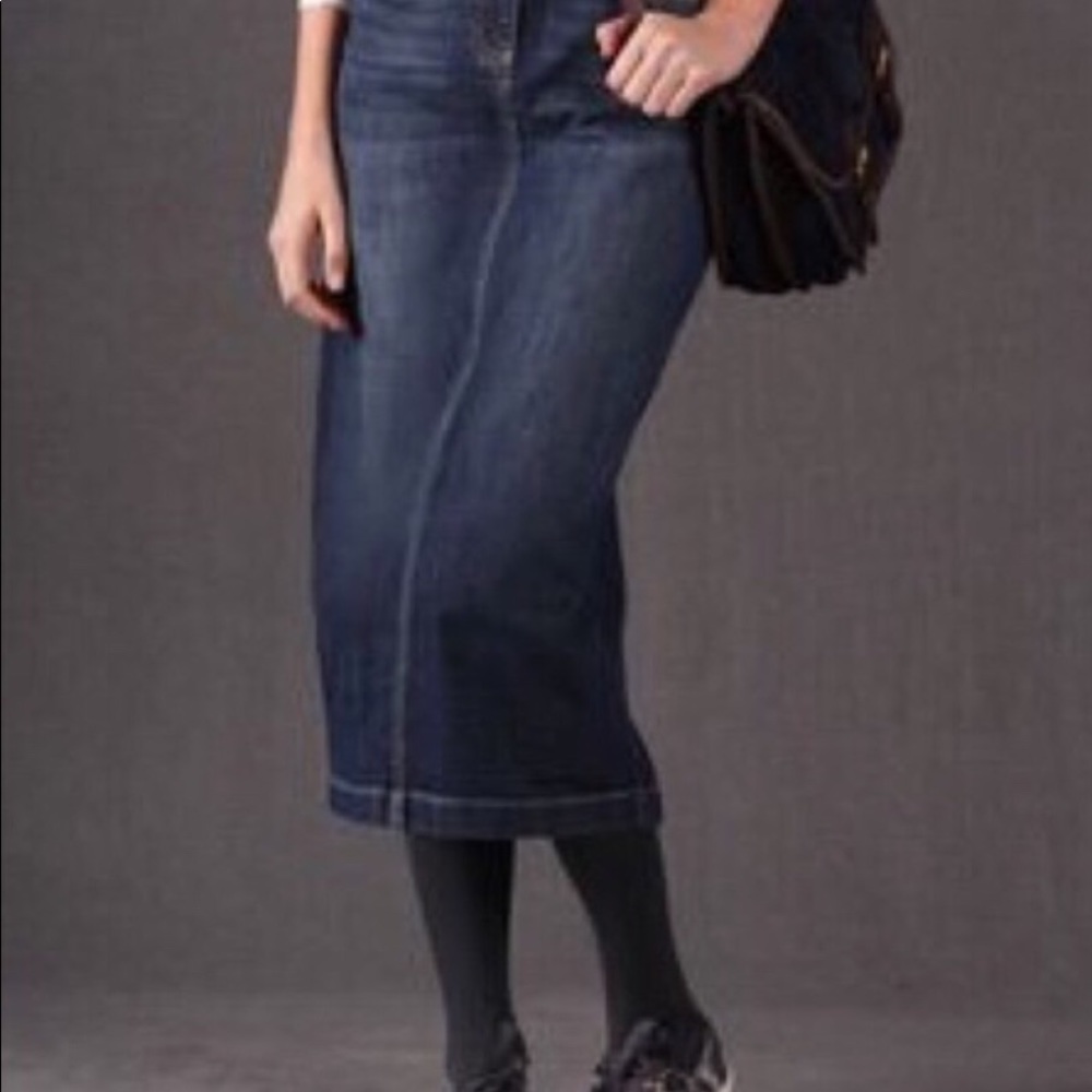 Boden Denim Midi Length Pencil Skirt